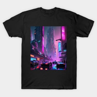 Future City - Neon Cityscape T-Shirt